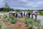 Acıpayam’da kontrolden çıkan otomobil takla attı: 3 yaralı