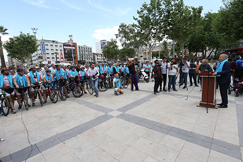 Sağlık için pedal çevirdiler