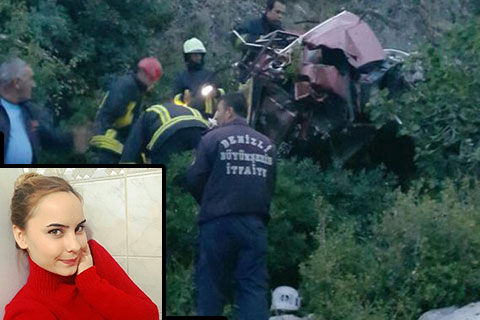 Honaz’da otomobil Honaz Kalesi yolunda takla attı, 1 ölü 2 yaralı