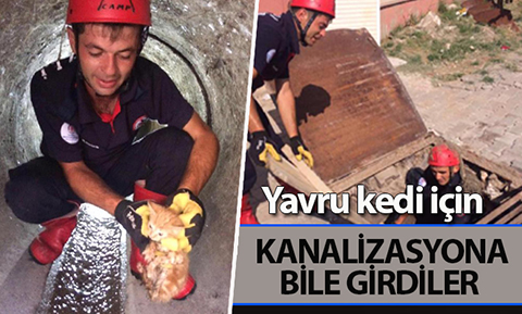 Kanalizasyona düştü, yardımına itfaiye ekipleri koştu