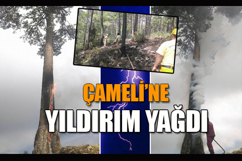Çameli’de 5 ayrı noktaya yıldırım düştü