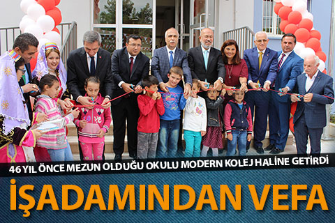 46 yıl önce mezun olduğu okulu kolej haline getirdi