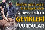 İzmirli avcılar Çivril’de 2 kızılgeyik avladı
