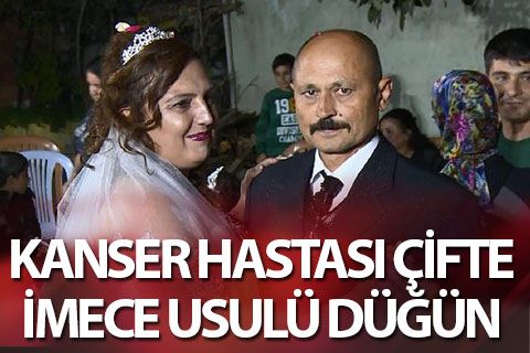 Kanser hastası çift için imece usulü düğün