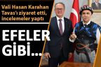 Vali Karahan Tavas’ı ziyaret etti, efe kıyafeti giydi