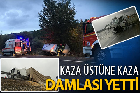 Yağmurun damlası yetti, kazalar birbiri ardına geldi