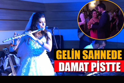 Kendi düğününde çaldı, damat oynadı
