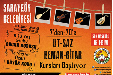 Sarayköy Belediyesi’nden 7’den 70’e müzik kursu