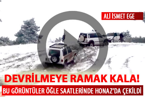 Denizli’de Off-road tutkunları kar şovu yaptı