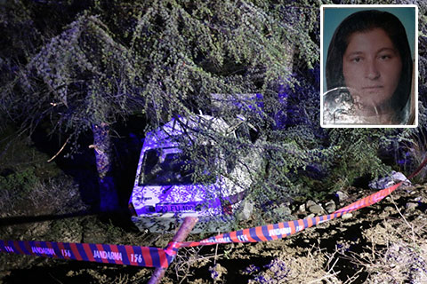Honaz’da otomobil şarampole yuvarlandı