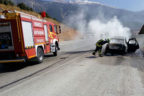 Yolculuk sırasında otomobili yandı