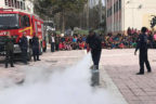 Öğrenciler yangın söndürmeyi öğrendi