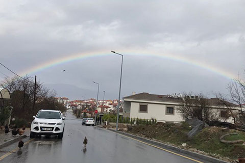 Yenişehir’de gökkuşağı güzelliği