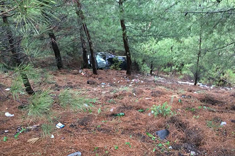 Cankurtaran’da hafif ticari araç uçuruma yuvarlandı: 7 yaralı