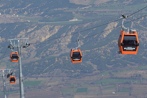 Cumhurbaşkanı Erdoğan’ın mesajında teleferik görüntüleri