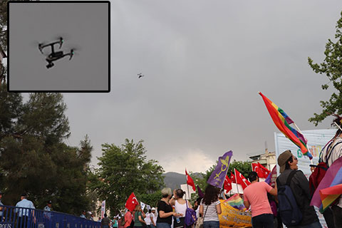 Polis 1 Mayıs’ta alanı drone ile taradı, kuş uçurmadı