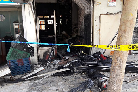 Saraylar Mahallesi’nde işyeri kundaklandı