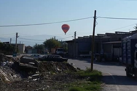 Sıcak hava balonu, hava muhalefeti nedeniyle sürüklendi