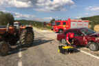 Tavas’ta otomobil ile traktör çarpıştı: 3 yaralı