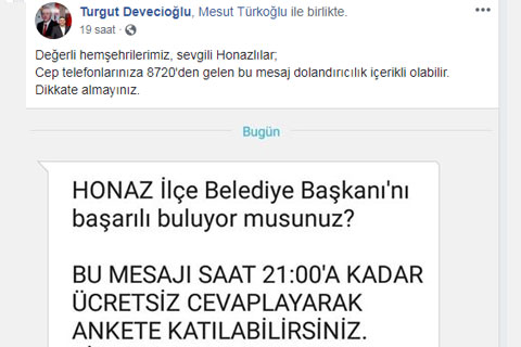 SMS TUZAĞINA BAŞKAN ‘DUR’ DEDİ