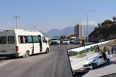 3 araç birbirine girdi: 8 yaralı