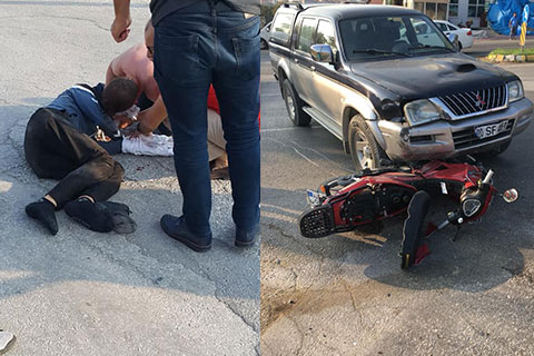 Şemikler’de otomobil ile motosiklet çarpıştı