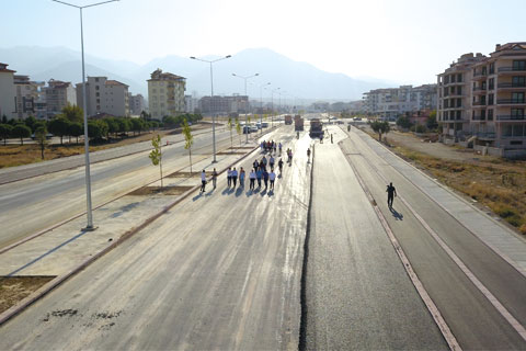 50 metre genişliğindeki yeni çevre yolunda sona gelindi