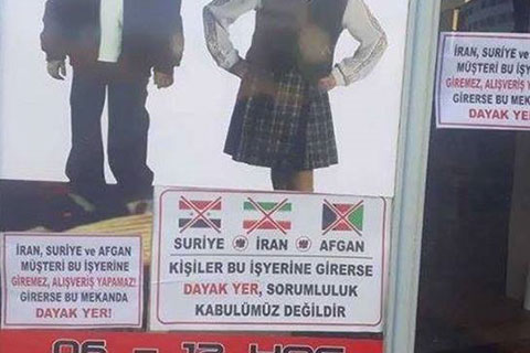 İşyerine tehlikeli afiş asan esnaf gözaltına alındı