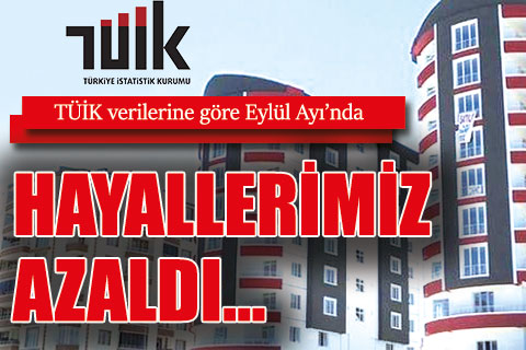 TÜİK verilerine göre Eylül Ayı’nda hayallerimiz azaldı