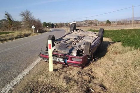 Acıpayam’daki kaza ucuz atlatıldı