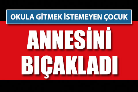 Okula gitmek istemeyen çocuk, annesini bıçakladı