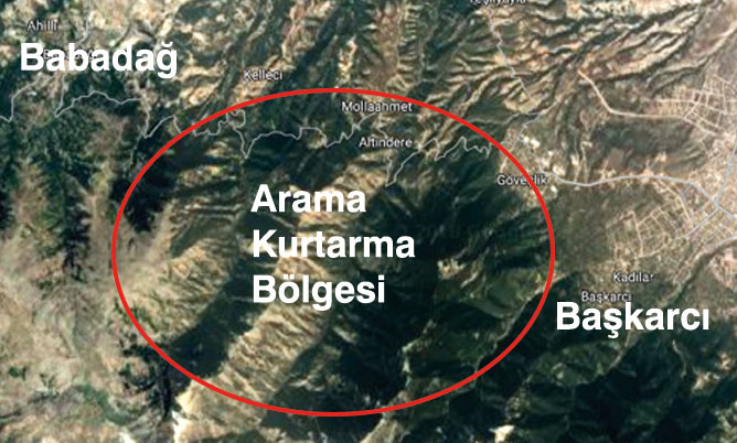 Düşen uçağın yeri belirlendi