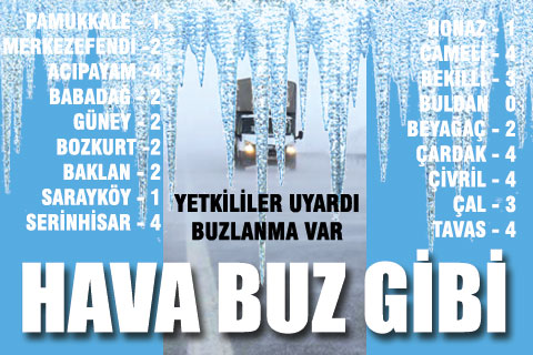 Yetkililer buzlanmaya dikkat çekiyor, Denizli donuyor