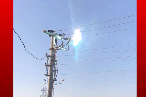 Elektrik telleri bomba gibi patladı