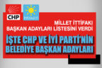 CHP ve İYİ Parti ittifakı başkan adaylarının listesini teslim etti