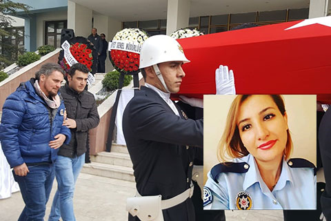 Genç yaşta hayatını kaybeden polis, gözyaşları arasında uğurlandı