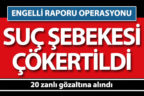 Sahte engelli raporu operasyonunda 20 zanlı gözaltına alındı