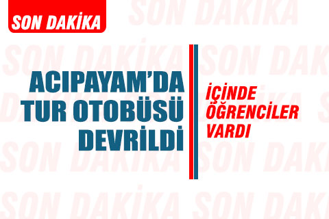 Acıpayam’da tur otobüsü devrildi