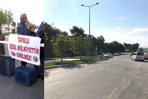 Pamukkale yolunu trafiğe kapatanlar ikna edildi, yol açıldı