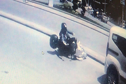 İncilipınar’da motosiklet kazası kamerada
