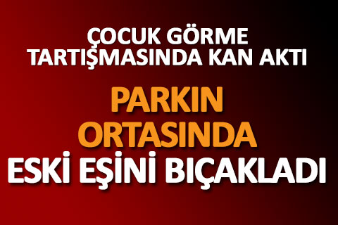 Parkın ortasında eski eşini bıçakladı