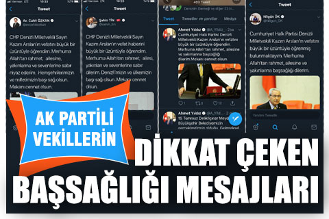 AK Partili vekillerin başsağlığı mesajları dikkat çekti