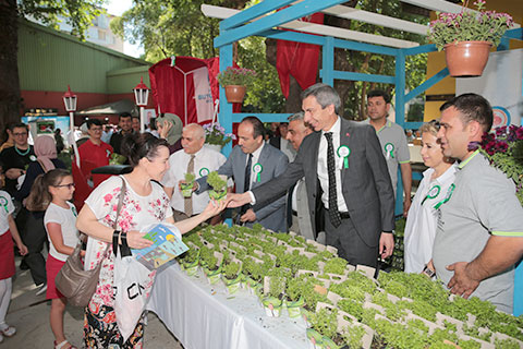 Çevre Haftası’nda fesleğen dağıtıldı