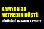 30 metreden düşen kamyonun sürücüsü hayatını kaybetti