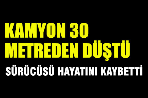30 metreden düşen kamyonun sürücüsü hayatını kaybetti