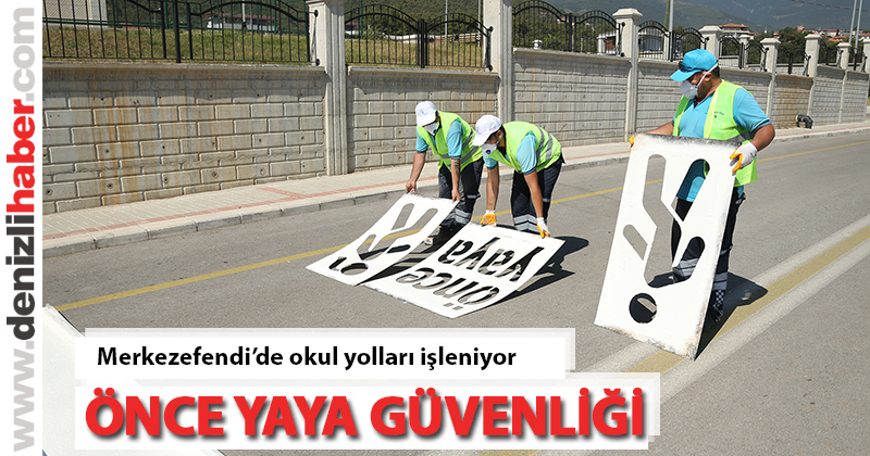 Merkezefendi’de okul önlerinde yaya geçitleri yenileniyor