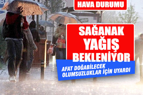 Denizli’de bugün kuvvetli ve gök gürültülü sağanak yağış bekleniyor
