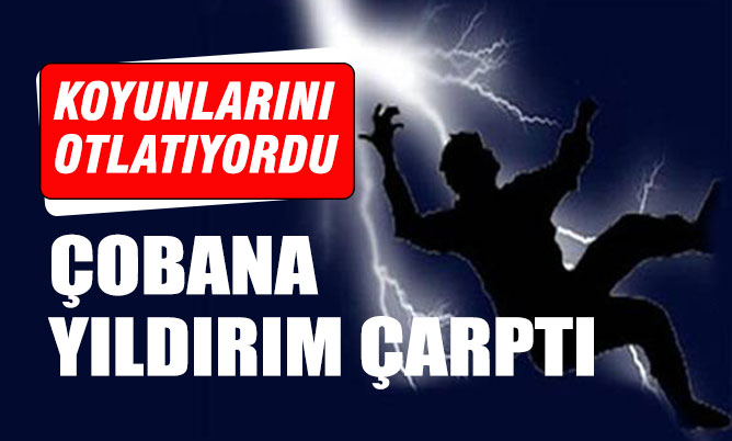 Koyunlarını otlatan çobana yıldırım çarptı