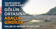 Sular çekildi göl açıkta kaldı