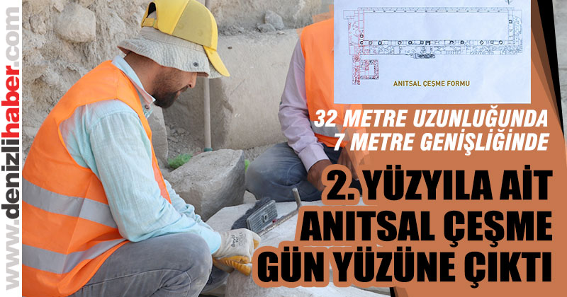 Buldan’daki Tripolis Antik Kenti’nde anıtsal çeşme gün yüzüne çıktı